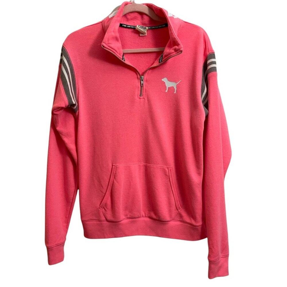 Victoria's Secret PINK Limited Edition Quarter Zip Pink Sweatshirt